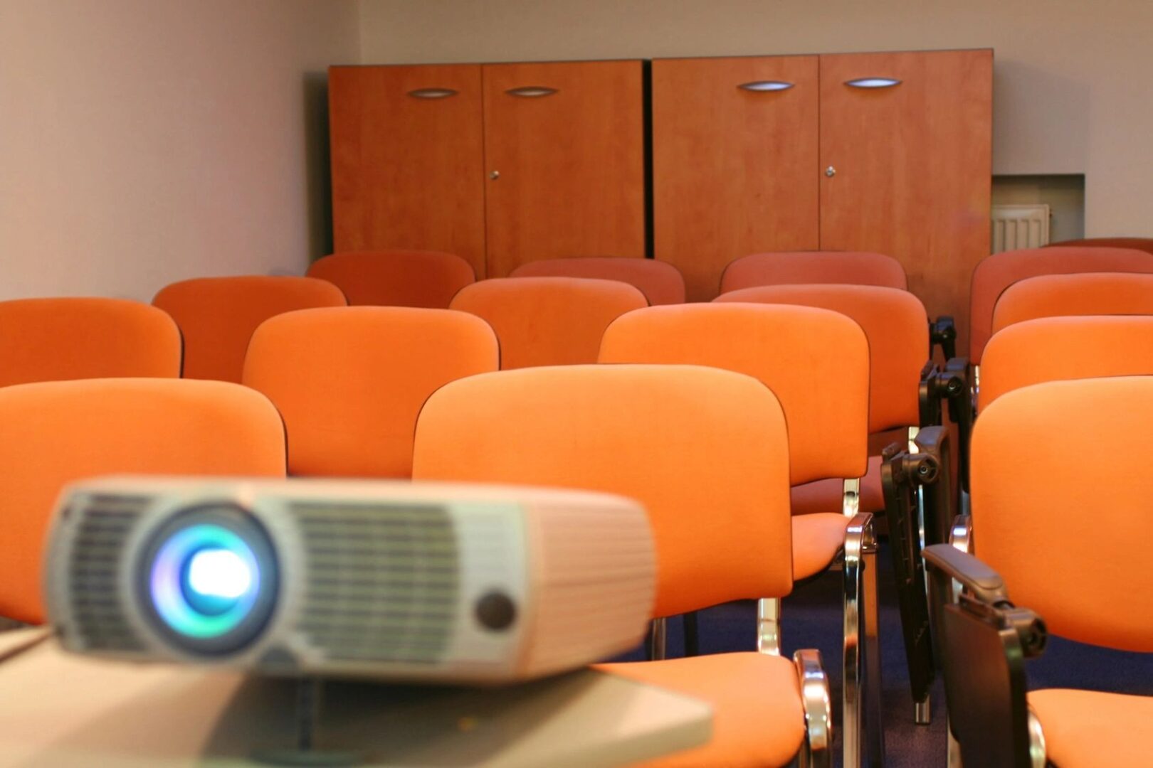 Working projector at the conference hall