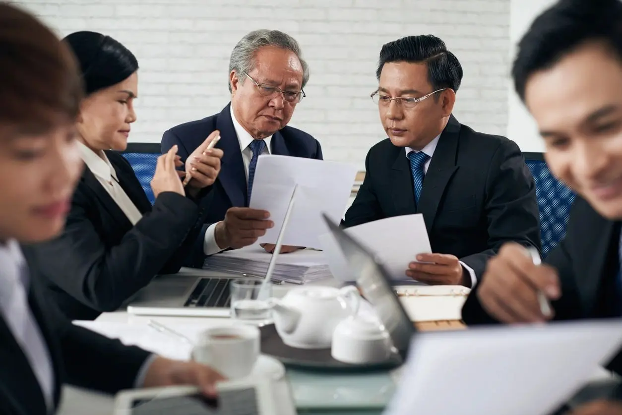 Attorneys reading documents